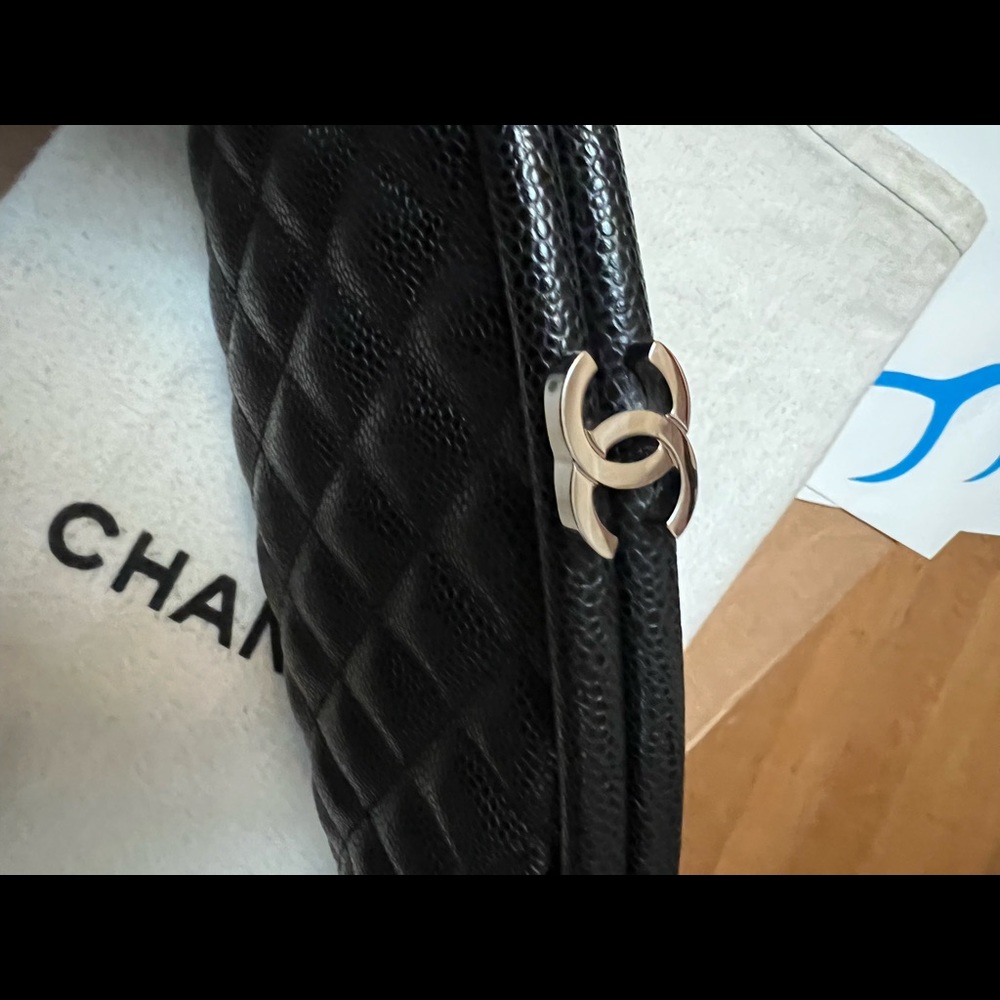 Black Quilted Caviar Leather Timeless Clutch Bag-sold elsewhere - Picture 9 of 14